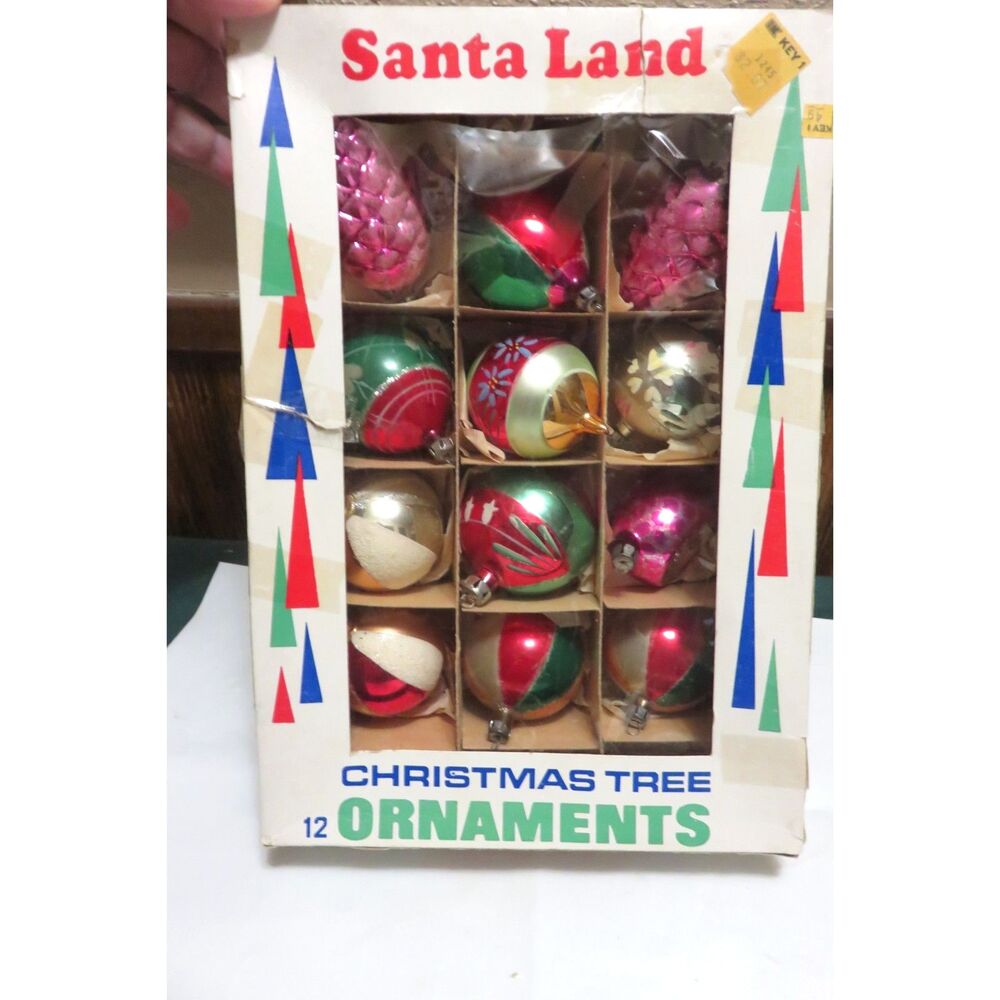 Vintage Santa Land Christmas ornaments 10 assorted Poland 2 German Pine Cone